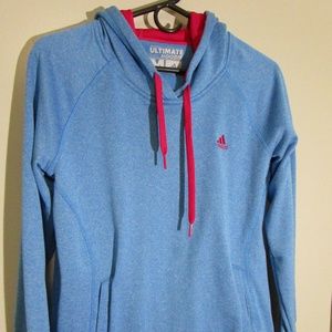 Adidas blue and pink ultimate hoodie, Size M